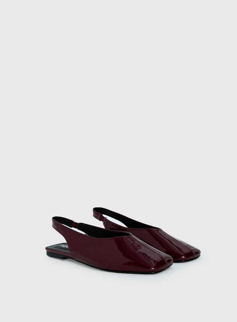 Therapy Graze Patent Square Toe Flats Red