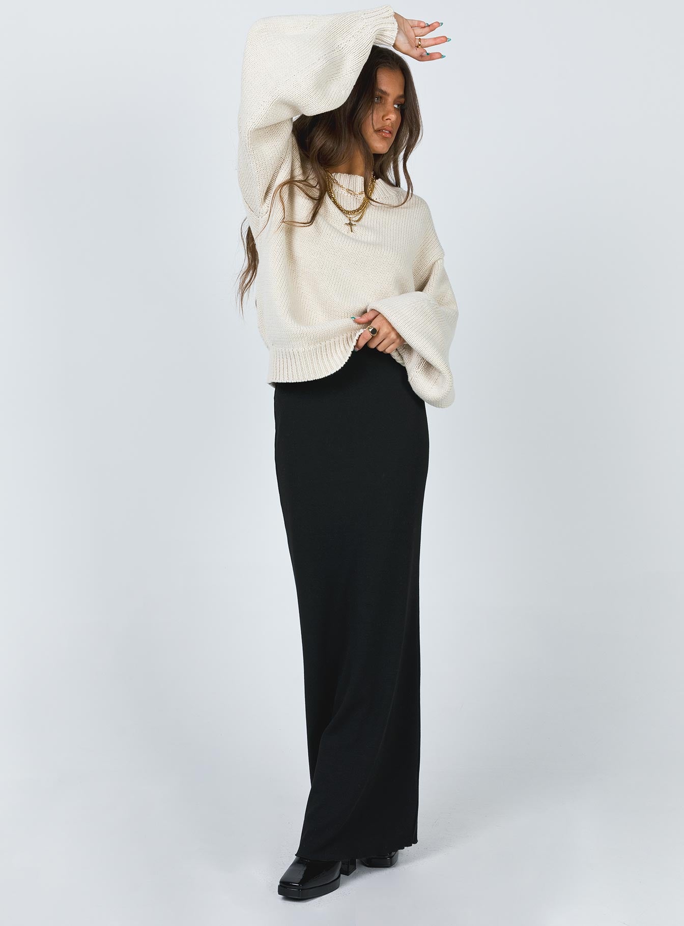 product Harmony Knit Sweater Beige Princess Polly  Cropped 