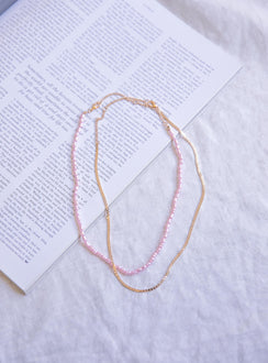 In The Zone Necklace Set Pink