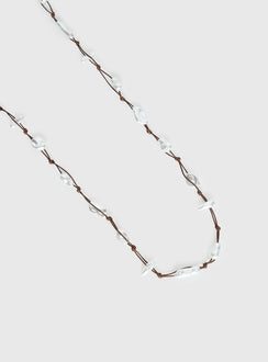 Delle Pearl Detail Wrap Belt Brown