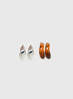 Clovah Hoop Earring Pack Silver / Tort