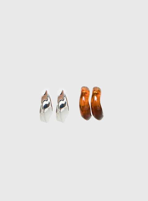 Clovah Hoop Earring Pack Silver / Tort