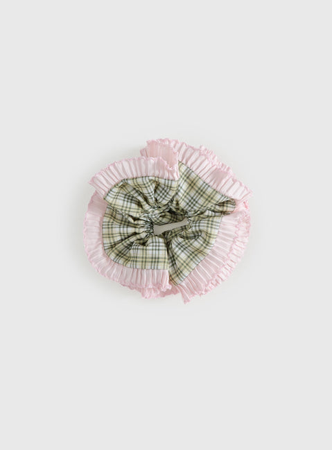 Ophelea Scrunchie Green Check