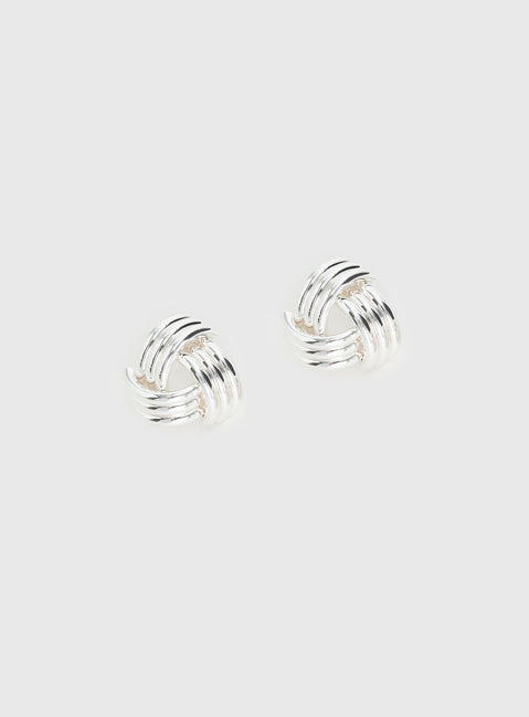 Olivea Knot Earrings Silver