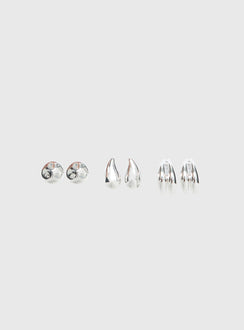 Run The Party Earring Pack Silver