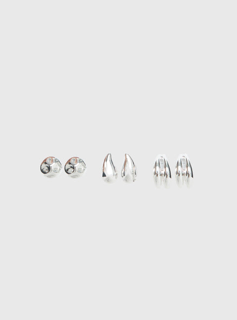 Run The Party Earring Pack Silver
