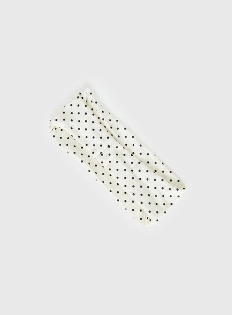 The Juney Headband Cream Polka