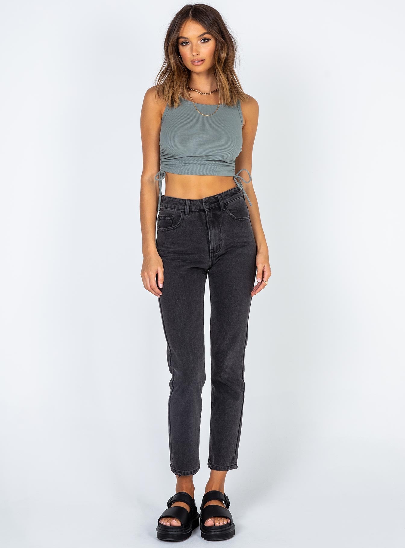 product Princess Polly Sleeveless High Neck  Madelyn Top Green