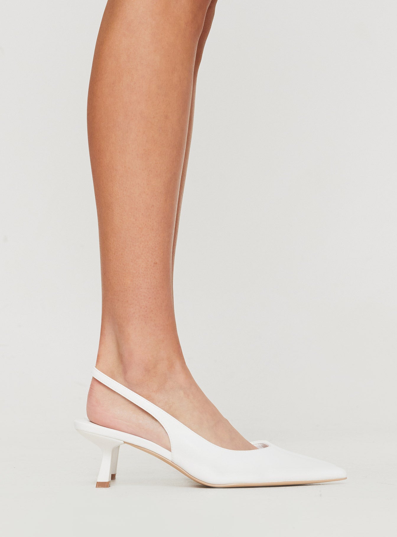 Denalia Pointed Toe Heels White Matte