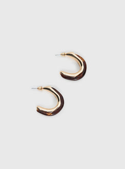 Still Love Hoop Earrings Gold / Brown