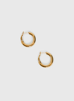 Tindra Gold Plated 25mm Hoop Earrings Gold