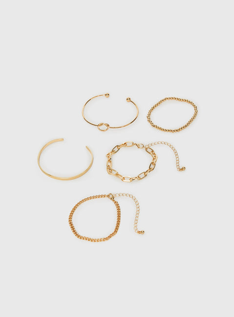 Over Here Bracelet Set Gold