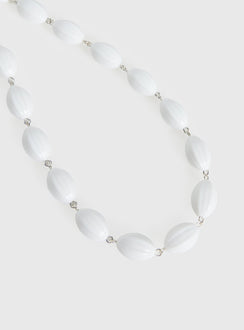 Liviya Beaded Necklace White