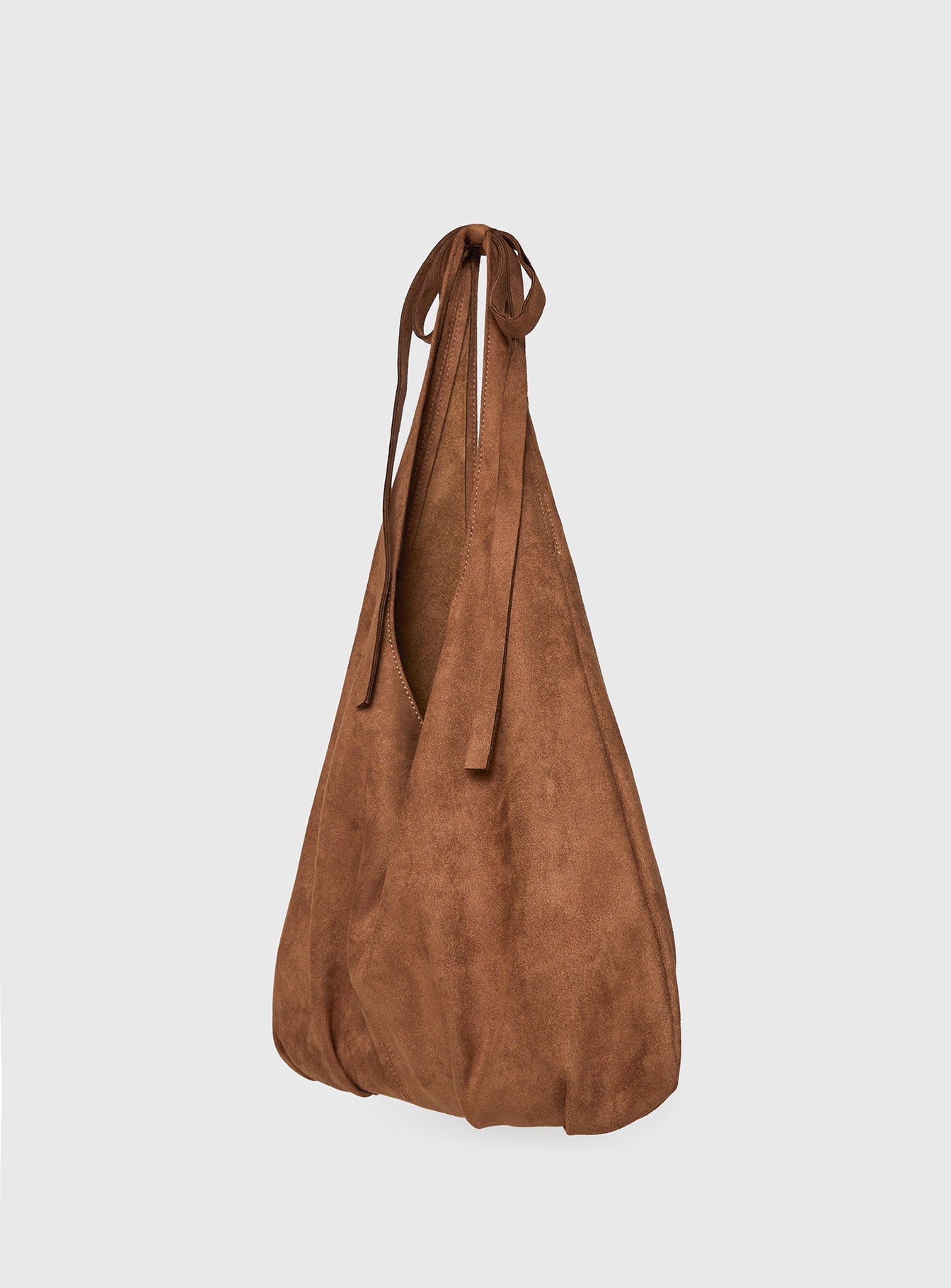 Neddy Faux Suede Bow Bag Brown