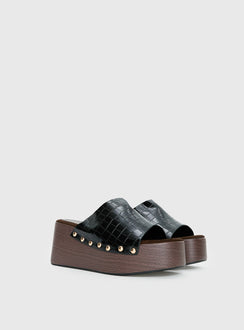 Therapy Imani Platform Sandals Black