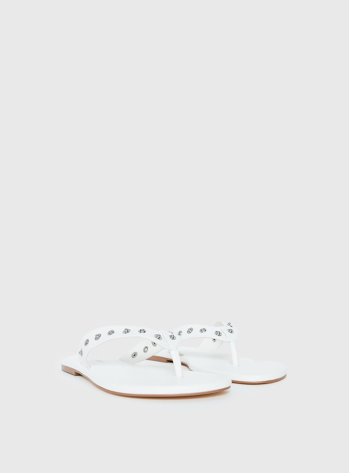 Lyana Eyelet Detail Sandals White