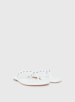 Lyana Eyelet Detail Sandals White