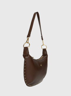 Oracle Studded Shoulder Bag Chocolate