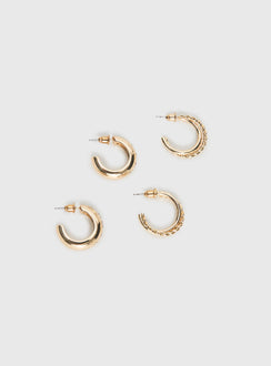 Eventually Earring Set Gold