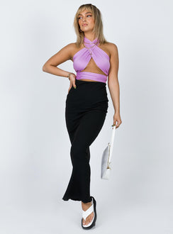 front view of model wearing Princess Polly Midnight Top Lilac 