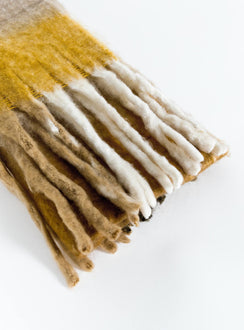 Plaid print scarf Soft knit material with good stretch 