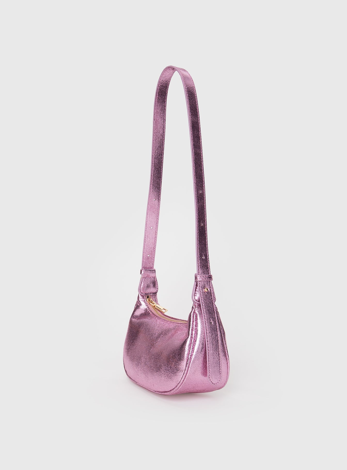 Pink Shoulder bag Adjustable strap, zip fastening, internal pockets, gold toned hardware