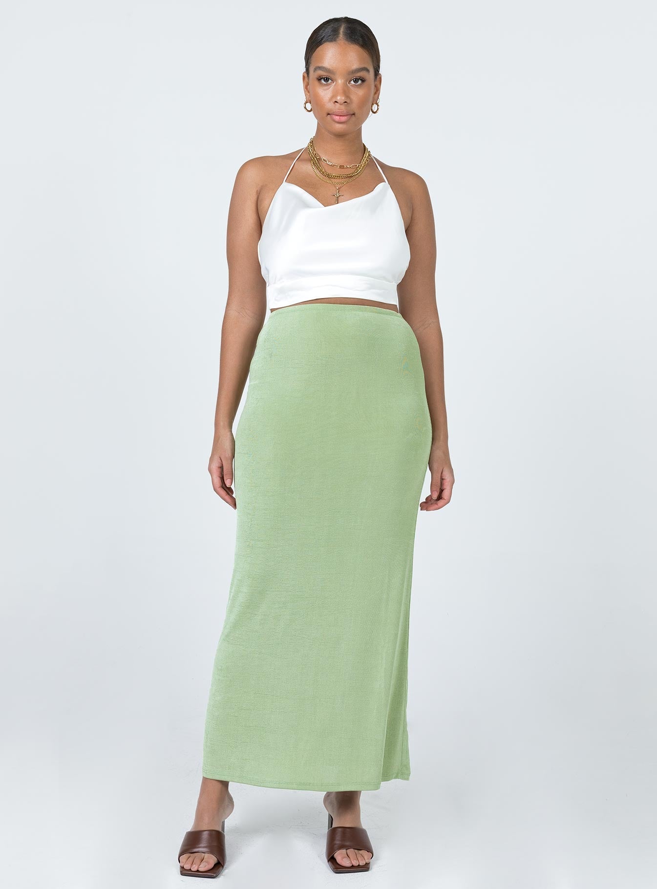 product Harriette Maxi Skirt Sage Princess Polly  Maxi 