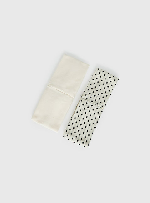 The Juney Headband Pack White Polka Dot
