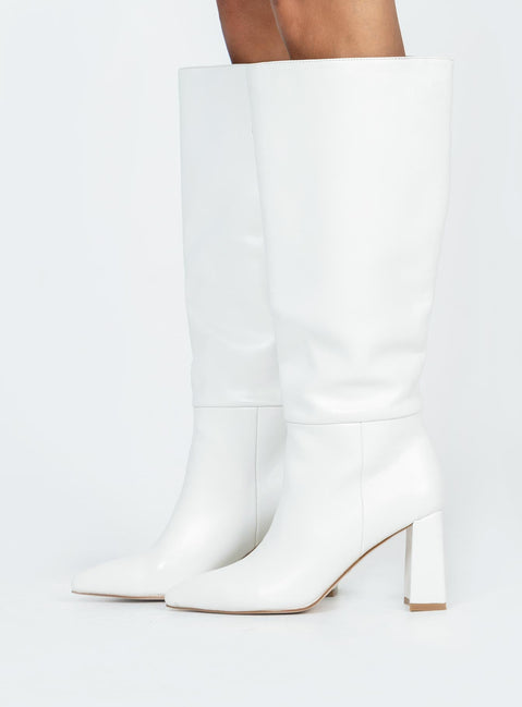 Vesper Knee High Boots White
