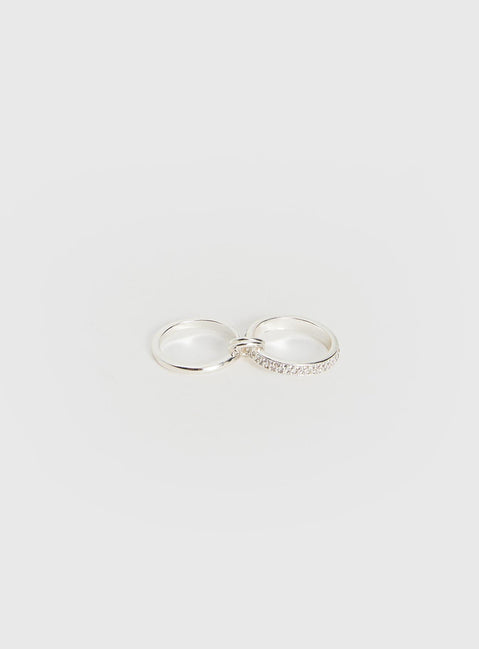 Something Sweet Stacked Ring Silver