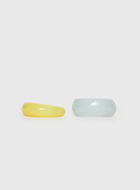 Dance All Night Resin Cuff Pack Yellow / Blue