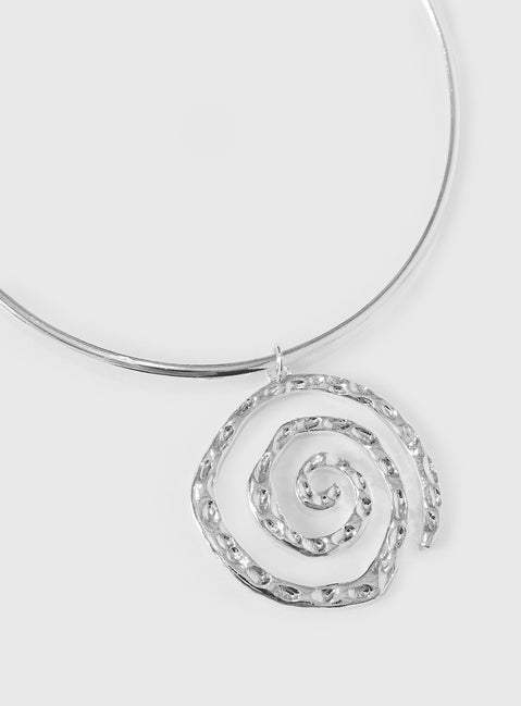 Top Of Mind Swirl Pendant Necklace Silver