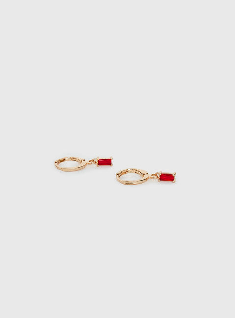 Bridgerton Earrings Gold / Red
