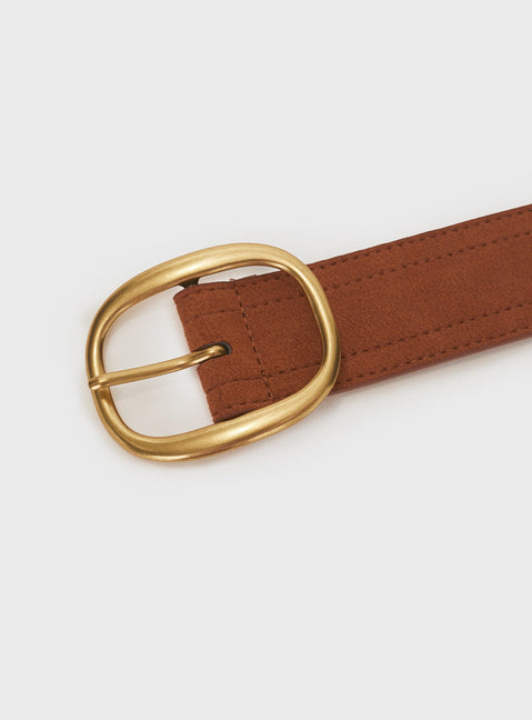 Sunbeam Faux Suede Belt Brown