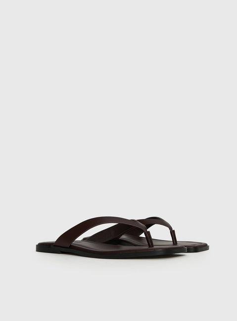 Alara Flat Thong Sandals Brown