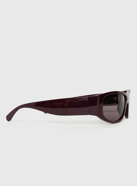 Odele Wraparound Sunglasses Burgundy