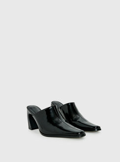Hania Slip On Closed Toe Heels Black