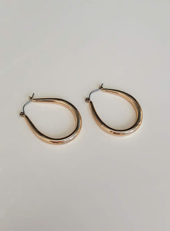 Gold earrings Gold toned Hoop fastening