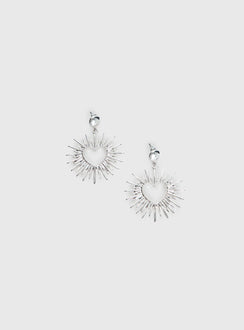 Manifest It Heart Earrings Silver