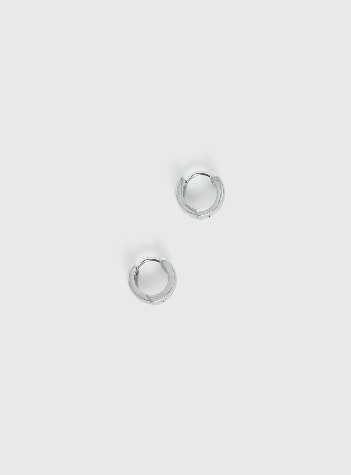 Liora Stainless Steel 10mm Chunky Hoop Earrings Silver