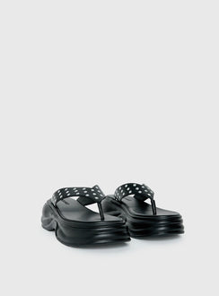 Fienna Platform Thong Sandals Black