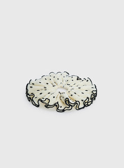 Greatest Gift Scrunchie White Polka