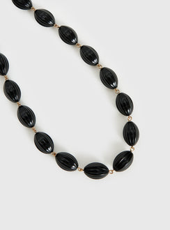 Liviya Beaded Necklace Black