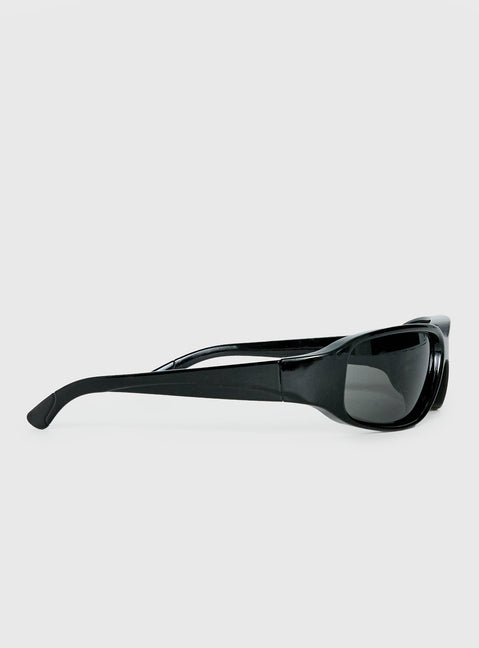 Midnight Rush Wrap Around Sunglasses Black