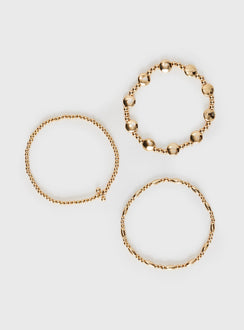 Believe Me Bracelet Set Gold