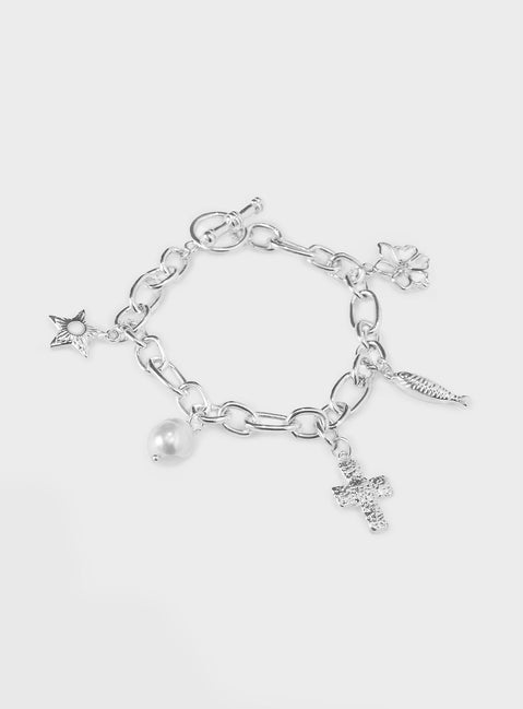 What A Catch Charm Bracelet Silver