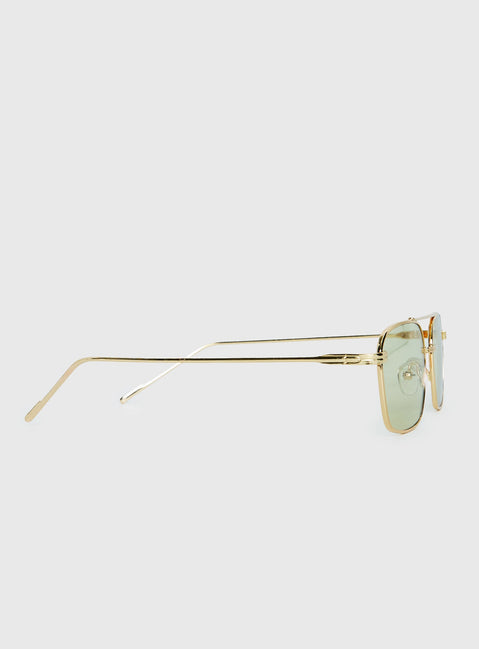 For The Plot Aviator Sunglasses Gold / Light Yellow