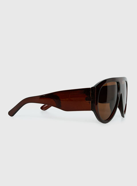 Nobody But You Oversized Sunglasses Brown