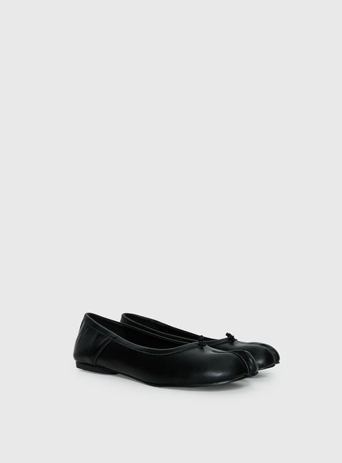 Therapy Harajuku Split Toe Ballet Flats Black