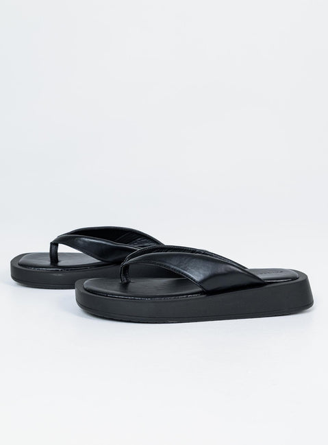 Sandals  Princess Polly Exclusive 100% PU  Flip flop style upper Padded footbed  Platform bas